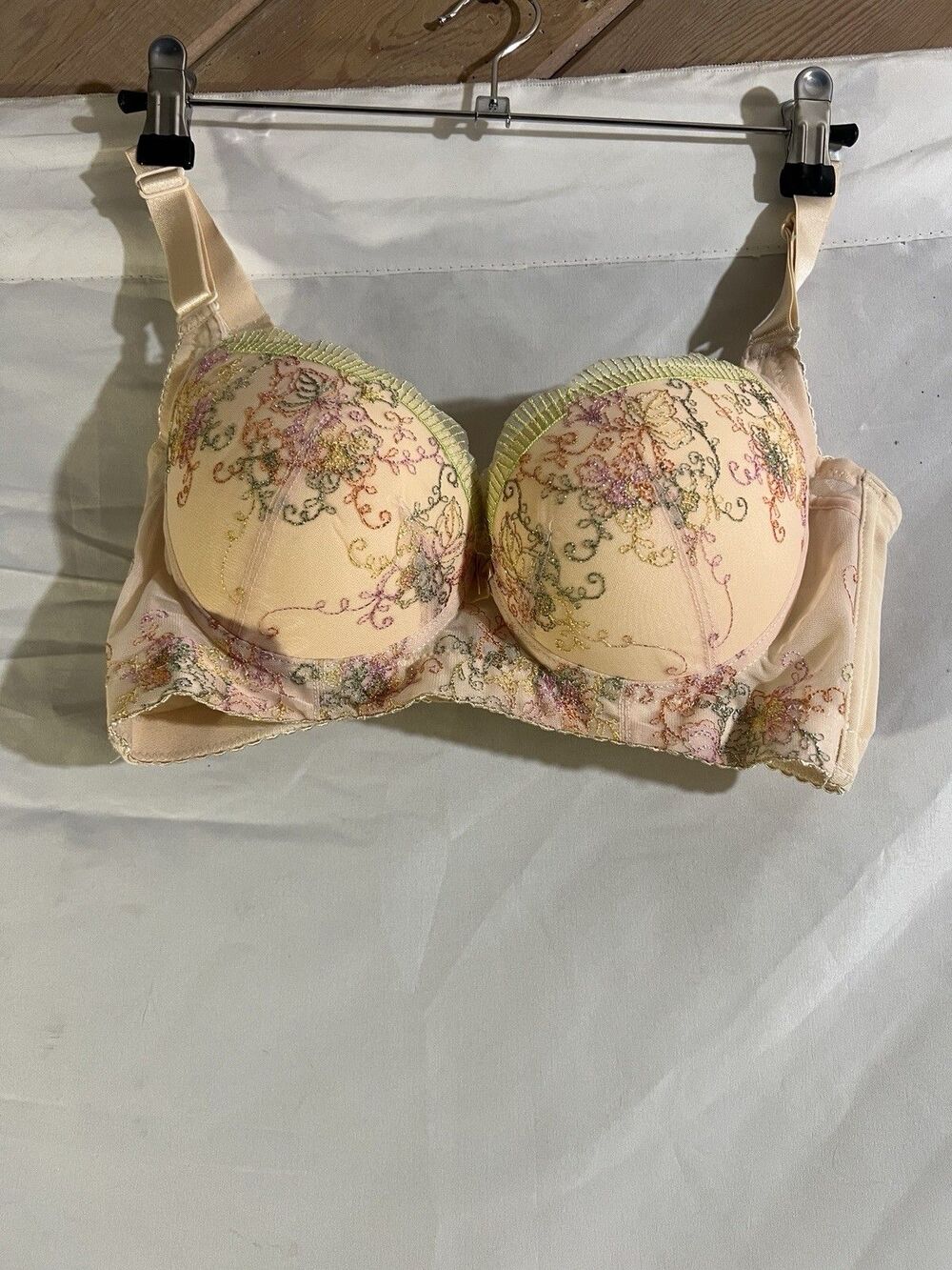 NWT Poison Embroidered Bouquet Bra 32C Coquette Fairycore Floral Mesh Romantic